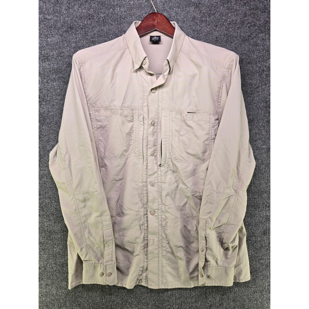 KUHL Airspeed Tan Long Sleeve Button Down Hiking Shirt Mens L Style 7291